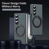 baratos Capa Samsung-telefone Capinha Para Dobra Z 7 Dobra Z 6 Z Fold 5 Z Fold 4 Z Fold 3 Capa traseira Com Suporte e protetor de tela Magnética Retro PC Metal