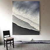 Недорогие Пейзажи-Ручная работа, 3D картина маслом с волнами, ручная работа, настенное искусство, огромная волна, океан, картина маслом на холсте, ручная работа, морские волны, 3D текстурированная абстрактная картина,