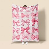 cheap Blankets &amp; Throws-Pink Bow Blanket Soft and Cozy Throw with Elegant Bow Design Perfect for Adding a Touch of Charm and Comfort to Your Home Decor Ideal  Gift For Chirstmas Xms