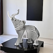 levne Sochy-pryskyřice barevná socha slona, barevné umění sochy slona barevná výzdoba slona feng shui ornament sloni socha zvířat do kuchyně kancelářská police domácí dekorace, pro domácí kancelář desktop pokoj