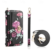 voordelige Samsung-hoesje-telefoon hoesje Voor S24 Ultra S24 Plus S24 S23 S23 Ultra S23 Plus S22 S22 Ultra Achterkant Wallet Card Case Rits met draagkoord met polsband Retro TPU PU-nahka