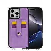 abordables Carcasas iPhone-teléfono Funda Para iPhone 16 Pro Max Plus iPhone 15 Pro Max Plus iPhone 14 13 12 Pro Max Plus iPhone 14 Pro Max iPhone 13 12 Pro Max Funda Trasera con Soporte Espejo con cordón Retro TPU Cuero de PU