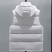 economico Gilet Puffer da Uomo-Per uomo Gilet imbottito Gilet con cappuccio Imbottito Gilet Gilet trapuntato Giornaliero Appuntamento Da mare Di tendenza Informale Autunno inverno Tasche Cappuccio staccabile Poliestere Tenere al