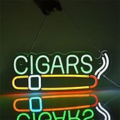 abordables Lampes néon led-Enseigne au néon à LED pour magasin de cigares, lumière au néon à intensité variable faite à la main alimentée par USB pour bar, salon, café, fête, décoration de magasin de tabac