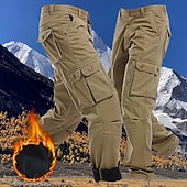 preiswerte Cargohosen-Herren Outdoorhosen Cargohosen Wanderhosen Fleecegefütterte Hosen Militär Frühling Herbst Außen Normale Passform Warm Atmungsaktiv Hosen Schwarz Armeegrün Jagd Klettern Camping / Wandern