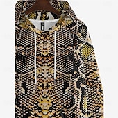 baratos moletons 3d masculinos-Homens Gráfico Serpentina Moletons Moletom Manga Longa Moletom com capuz Com Capuz Férias Impressão 3D Férias Esportes Para Noite Marron Estampado Inverno Primavera &amp; Outono Designer