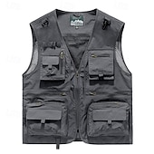cheap Vests-Men&#039;s Hiking Vest Hiking Fleece Vest Sleeveless Vest Outdoor Breathable Comfortable Pocket Polyester Black White Army Green Hunting Fishing Climbing