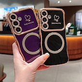 Недорогие Чехлы для Samsung-телефон Кейс для Назначение S24 S24 Ultra Plus S23 Ultra Plus S23 S22 S22 Плюс Ультра S25 Ультра Кейс на заднюю панель Магнитный Поддержка беспроводной зарядки Защита от удара Ретро Покрытие