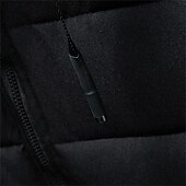 billiga Gilets-Herr Pufferväst Hoodie väst Vadderad Gilet Quiltad väst Dagligen Datum Semester Mode Ledigt Höst vinter Ficka Avtagbar huva Polyester Håller värmen Bekväm Ensfärgat Dragkedja Huva Normal Svart