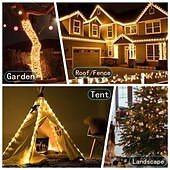 billige Soldrevet-solcelle LED lysstreng med fjernkontroll, 100/200/300 led vanntette fe lys til jul, bryllup, hage, fest  &amp; hageinnredning