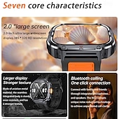 abordables Pulseras inteligentes-696 NX23 Reloj inteligente 2 pulgada Pulsera inteligente Bluetooth Podómetro Recordatorio de Llamadas Seguimiento del Sueño Compatible con Android iOS Mujer Hombre Llamadas con Manos Libres