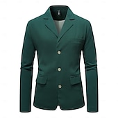 baratos Blazers Clássicos Masculinos-jaqueta masculina waffle blazer casaco esportivo formal casamento aniversário elegante moda primavera&amp;amp;blazer de tecido waffle de outono, simples, de dois botões, marrom escuro, preto, verde