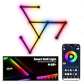Недорогие Умный ночной свет-RGB светодиодные умные светильники игровые линии света Bluetooth приложение музыкальная синхронизация домашнего стенового креативного освещения световые панели с 24-кнопочным RF пультом управления