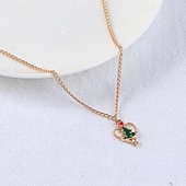 Недорогие Женская серьга-Женское ожерелье с подвеской в виде сердца в виде рождественской елки — праздничный подарочный ювелирный подарок с красными и зелеными акцентами — идеально подходит для рождественских вечеринок и праздничных торжеств