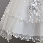 Copii Fete Rochie de petrecere Floral Floare Manșon scurt Nuntă Ocazie specială Zdrobit Fermoar Frumoasa Dulce Bumbac Poliester Asimetric Rochie de petrecere Vară Primăvară Toamnă 4-13 ani Alb ieftine Rochii de Petrecere-Copii Fete Rochie de petrecere Floral Floare Manșon scurt Nuntă Ocazie specială Zdrobit Fermoar Frumoasa Dulce Bumbac Poliester Asimetric Rochie de petrecere Vară Primăvară Toamnă 4-13 ani Alb