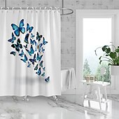 cheap Shower Curtains-Shower Curtain with Hooks 180cm*180cm(70&quot;*70&quot;) Polyester Washable Waterproof Pattern Bathroom Bathtub Decor Vintage Butterfly