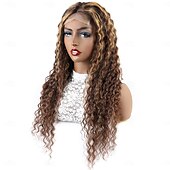 economico Parrucche lace front capelli veri-parrucca frontale in pizzo ombre 13x4 con capelli umani p4/27 parrucca con capelli umani a onda profonda densità 150%