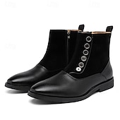 abordables Bottes habillées-bottines à boutons en similicuir bicolore pour hommes – bottines de style victorien vintage pour occasions formelles et décontractées