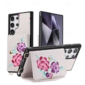 baratos Capa Samsung-telefone Capinha Para S24 Ultra S24 Plus S23 Ultra S23 Plus Capa traseira Com Suporte com cordão com pulseira Retro TPU Couro PU
