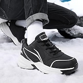 preiswerte Winter- und Schneestiefel-Schwarze Laufschuhe für Herren mit Fellfutter, warme Wintersportschuhe für Outdoor-Sport und Freizeit
