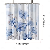お買い得  シャワーカーテン-フック付きシャワーカーテン 180cm*180cm(70&quot;*70&quot;) ポリエステル 洗濯可能 防水 パターン バスルーム バスタブデコ 植物的フローラル