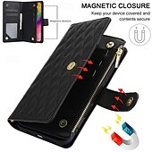 levne Pouzdra pro iPhone-telefon Carcasă Pro iPhone 16 Pro Max Plus iPhone 15 Pro Max Plus iPhone 14 13 12 11 Pro Max Plus Mini iPhone 14 Pro Max iPhone 13 12 11 Pro Max Zadní kryt se stojánkem Zip s Lanyardem Retro TPU PU