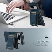 זול תיק טלפון אחר-טלפון מגן עבור Pixel 9 Pro Pixel 9 Pro XL Pixel 8 Pro Pixel 8 Pixel 7 Pixel 7 Pro Pixel 6 Pixel 6 Pro כיסוי אחורי עם מעמד ניתן לניתוק מגנטי רטרו TPU PC עור PU