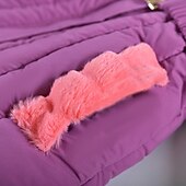 levne Dívčí bunda s kapucí a parkou-Děti Dívčí Dolů Pevná barva Módní Çıkarılabilir Kürk Yaka Škola Kabát Svrchní oděvy 4-12 let Podzim Černá Světlá růžová Fialová