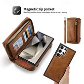 levne Pouzdra pro Samsung-telefon Carcasă Pro S24 S24 Ultra Plus S23 Ultra Plus S23 S22 S22 Plus Ultra Zadní kryt Pouzdro na peněženku se stojánkem Zip s Lanyardem Retro TPU PU kůže