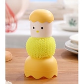 economico Utensili e gadget da cucina-spazzola per la pulizia dei cartoni animati, utensile da cucina per strofinare pentole e padelle, spazzola con manico per lavare i piatti, strumento essenziale per la pulizia della casa