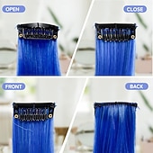 olcso Szintetikus póthajak-32 db csíptetős színes hajhosszabbítás lányoknak csinos ajándék 20 hüvelykes szivárvány hosszú egyenes hajdíszek szintetikus,halloween cosplay öltöztetős divatbuli karácsonyi születésnap gyerekeknek