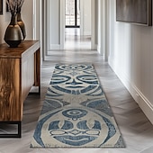 abordables Alfombras de cocina y esteras-Alfombra de pasillo peluda estilo bohemio vintage, suave, antideslizante, lavable, para entrada, cocina, baño y dormitorio