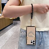 abordables Carcasas iPhone-teléfono Funda Para iPhone 16 Pro Max Plus iPhone 15 Pro Max Plus iPhone 14 13 12 11 Pro Max Plus iPhone 14 Pro Max iPhone 13 12 11 Pro Max Funda Trasera con correa de muñeca Antigolpes Retro TPU