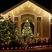 economico Striscie luci ad energia solare-luci a rete a energia solare con ghiaccioli a forma di stella, 8 modalità di illuminazione luci natalizie con telecomando per Natale grondaie esterne casa giardino&amp;amp;decorazione per la festa di