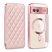 お買い得  その他のスマホケース-電話 ケース 用途 ピクセル9プロ ピクセル9プロXL ピクセル9 バックカバー 磁石バックル ワイヤレス充電をサポート カード挿入口 レトロ風 TPU PUレザー