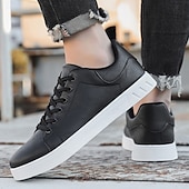 economico Sneakers da uomo-sneakers casual da uomo marroni con lacci - design minimalista con suola bianca, comfort quotidiano