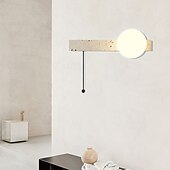 economico Luci da parete-wabi-sabi moderno giallo travertino applique da parete interruttore a catena stile retrò lampada da parete in vetro lampada da parete quadrata minimalista montaggio in superficie illuminazione da