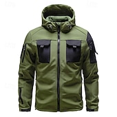 preiswerte Fleece &amp; 3 in 1 Jacken-Herren Softshelljacke Wanderjacke Winter Draussen Farbblock Winddicht Wasserabweisend Windjacke Reisen Schwarz Armeegrün Grau