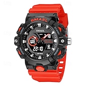 abordables Relojes digitales-Reloj electrónico de cuarzo Smael de nueva moda para hombre, con decoración deportiva y de ocio, luz nocturna, resistente al agua, calendario, pantalla semanal, reloj despertador para hombre