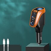 cheap Car Charger-66W Quick Charge Car Cigarette Lighter Charger QC3.0/PD Port Phone Charger Socket DC 12V/24V Universal USB Type Power Adapter