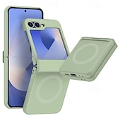 cheap Samsung Cases-Phone Case For Z Flip 6 Z Flip 5 Z Flip 4 Z Flip 3 Back Cover Magnetic Support Wireless Charging Shockproof Retro TPU Silicone