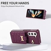 economico Cover Samsung-telefono Custodia Per Z Fold 5 Z Fold 4 Z Fold 3 Per retro con cordino con cinturino da polso Slot per schede Retrò TPU pelle sintetica