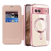 お買い得  その他のスマホケース-電話 ケース 用途 ピクセル9プロ ピクセル9プロXL ピクセル9 バックカバー 磁石バックル ワイヤレス充電をサポート カード挿入口 レトロ風 TPU PUレザー