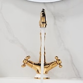 cheap Bathroom Sink Faucets-Basin Faucets Antique Bronze Brass Swivel Bathroom Sink Faucet Deck Toilet Washbsin Mixer Water Taps