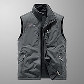 cheap Vests-Men&#039;s Hiking Vest Hiking Fleece Vest Sleeveless Vest Outdoor Thermal Warm Fleece Lining Comfortable Winter Pocket Polyester Black Army Green Khaki Hunting Fishing Climbing