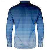 preiswerte Businesshemden für Herren-Herren Verlaufsstreifen Oberhemd Knopfhemd Langarm Business-Casual Formal Geschäft Täglich Herbst Winter Frühling Sommer Hemdkragen Knopf hoch 3D-Druck Schwarz Rote Blau Purpur