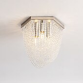 preiswerte Rundes Design-moderne Kristall-Kronleuchter-Deckenleuchte Boho Perlen Deckenleuchte 110-240V