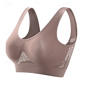 cheap Sports Bras &amp; Vests-Sports Bra Hollow Mesh Back Sports Bra Fitness Yoga Vest Shockproof Yoga Bra Without Steel Ring