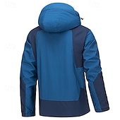 abordables Softshell, polares y chaquetas de montaña-Hombre La chaqueta con capucha Chaqueta Softshell Chaqueta para senderismo Al aire libre Bloque de color Resistente al Viento Resistente al Agua Chaqueta cortavientos Viaje Negro Azul Beige Gris