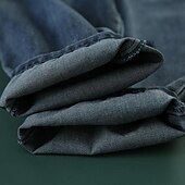 abordables Pantalones-Mujer Normal Vaqueros Pantalones Harem Moda Ropa de calle Clásico Longitud total Alta cintura Color sólido Bolsillo Transpirable Suave Microelástico Exterior Casual [negro] Azul Piscina Primavera